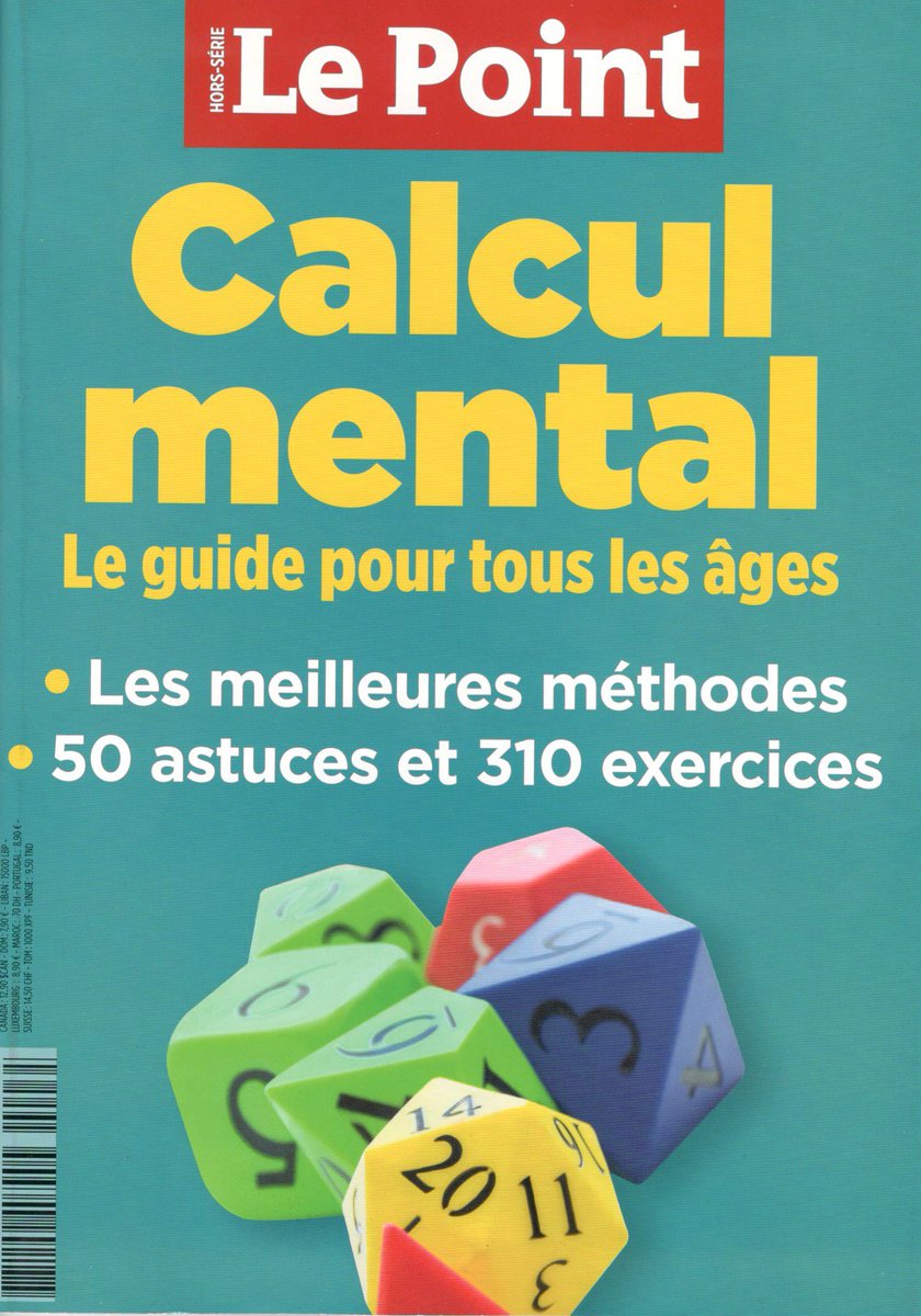 TrouillotEric's tweet photo. Un numéro hors-série du magazine Le Point, entièrement consacré au calcul mental #maths !
Avec un grand article sur #Mathador
En prime, les dés Mathador en couverture et en bonus, ma frimousse en photo dedans ;) 
Si ça vous tente, vous savez ce qui vous reste à faire... https://t.co/1KAtGNpHva