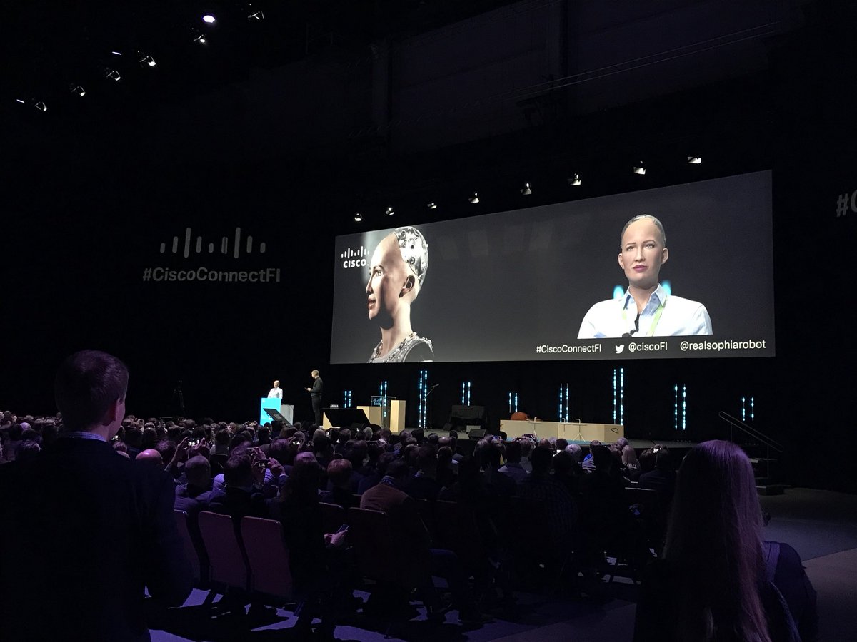 HrLeinonen's tweet image. It was Great day in #CiscoConnectFI and good discusses between #Atea and customers. Thx also @RealSophiaRobot and @CiscoFI