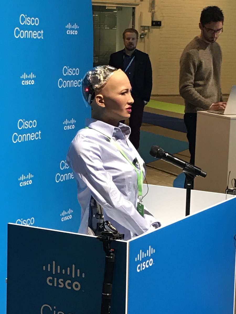 HrLeinonen's tweet image. It was Great day in #CiscoConnectFI and good discusses between #Atea and customers. Thx also @RealSophiaRobot and @CiscoFI