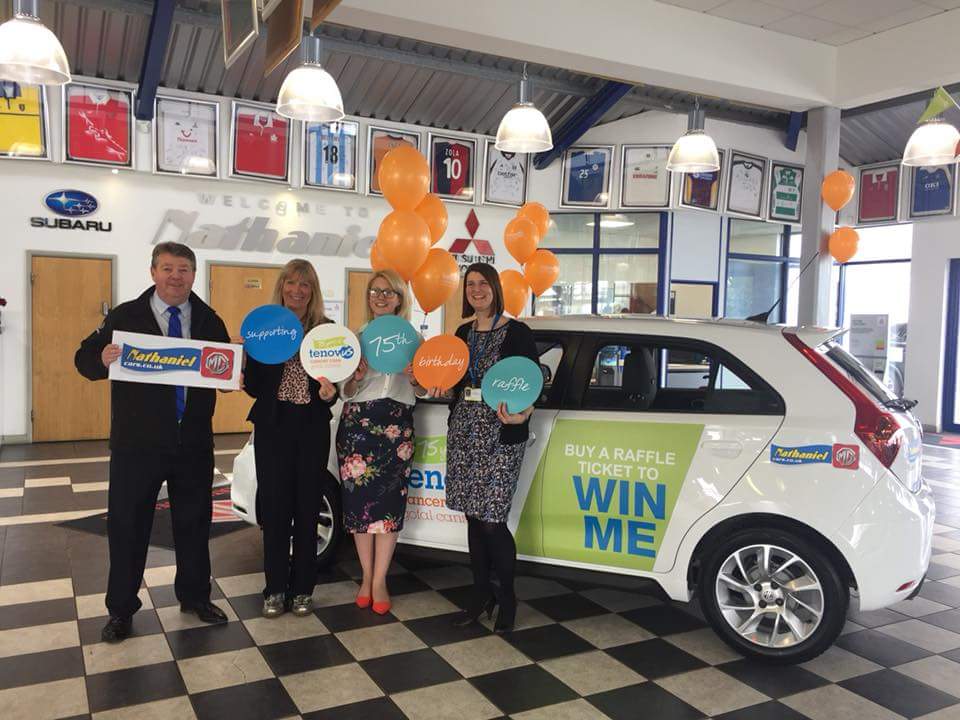LouiseSwindell's tweet photo. I have had the most wonderful day launching the @tenovuscancer #BigBirthdayRaffle! I'm incredibly proud to work for such a fantastic charity and with such amazing people! Thanks to everyone who came today, what a great day!! https://t.co/95C3bYVVNo