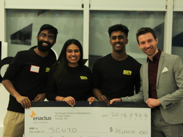 alumnitmu's tweet photo. Two #TRSM student teams are the recipients of $25,000 from the Slaight New Venture Competition, hosted by StartMeUp @ @EnactusRyerson last month. Congratulations to #Sneakerdeck and #Scuto! https://t.co/r5FsRqAwMM https://t.co/THpwNufX8x