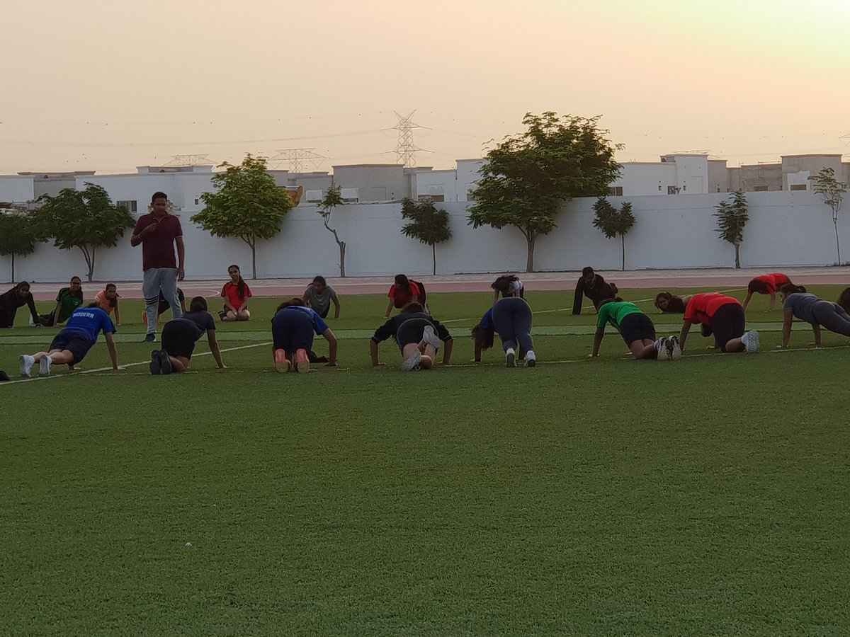 GMADofE's tweet photo. #Day4 Today's routine was all about strengthening the core - grilling sets of  push ups, planks and scissors!! The girls just sailed through it!! Well done! #DofEBronzetrek Morning Conditioning @KNargish @DxbModern @AvinashSurve20 @TraffordGregor1 https://t.co/e1BLvYVaW8