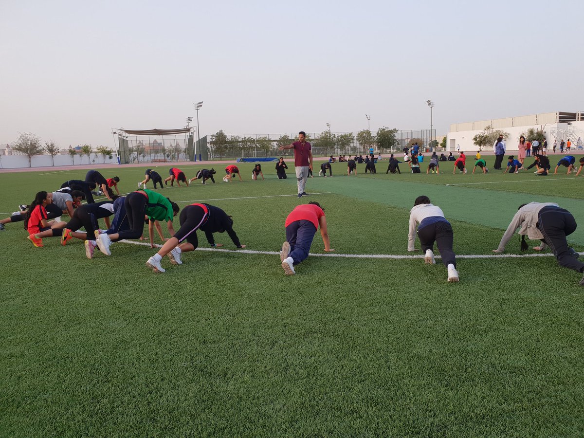 #Day4 Today's routine was all about strengthening the core - grilling sets of  push ups, planks and scissors!! The girls just sailed through it!! Well done! #DofEBronzetrek Morning Conditioning <a href="/KNargish/">Nargish Khambatta</a> <a href="/DxbModern/">GEMS Modern Academy</a> <a href="/AvinashSurve20/">Avinash Surve</a> <a href="/TraffordGregor1/">Trafford Gregory</a>