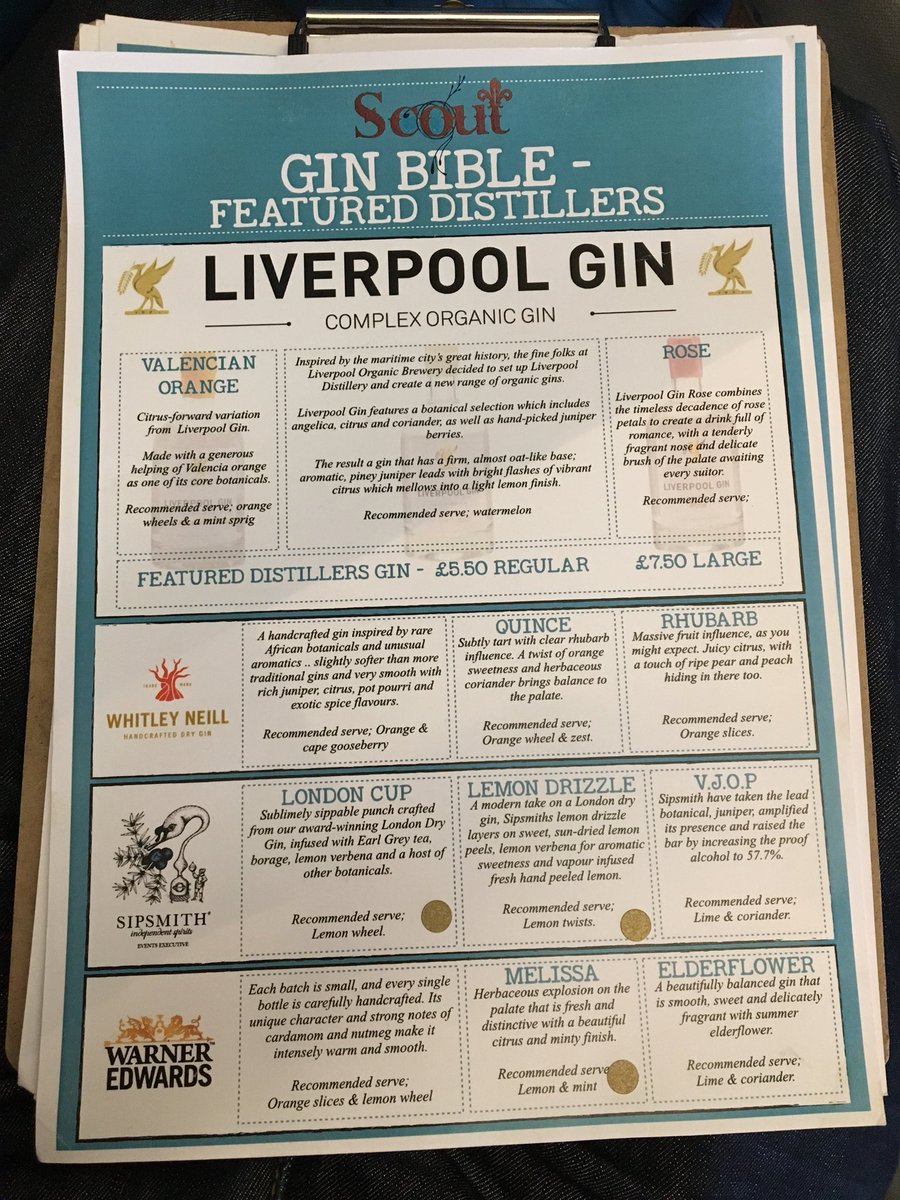 HwsStevemc's tweet photo. Great #gin menu @ScoutCafeBar in #WestKirkby #Wirral @artiekelieHWS @CEO_Halewood @PaulGriffhwood @WestKirbyToday https://t.co/K9JzwcFeRw