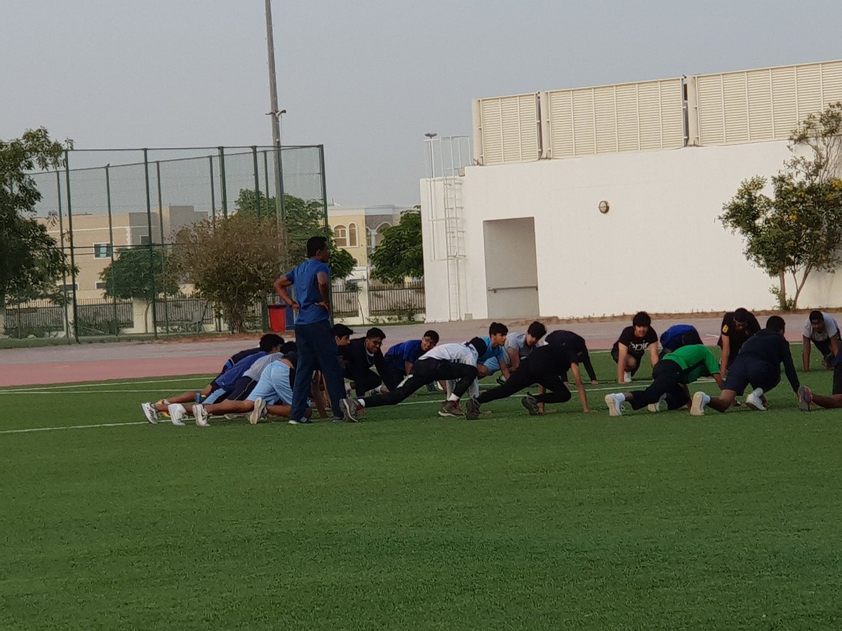GMADofE's tweet photo. #Day4 The boys going through their routine of stretches, push ups and short sprints! Building stamina and strengthening the core! #DofEBronzetrek Morning routine @KNargish @DxbModern @AvinashSurve20 @TraffordGregor1 https://t.co/RsHiXNa5HU