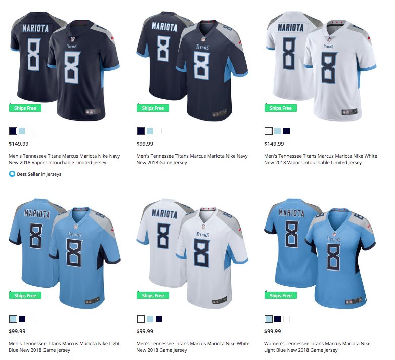 Twitter 上的Chris Creamer："The new Tennessee #Titans jerseys are available  now at NFLShop, get free shipping (within the USA) with promo code FOOTBALL  Buy here --> https://t.co/r1FON9kS9b https://t.co/U2x3WqMdKd" / Twitter
