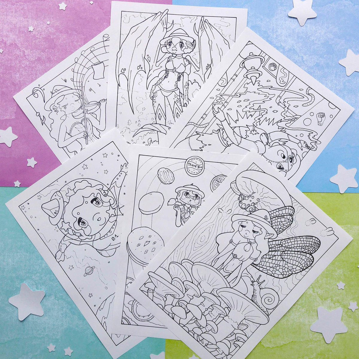 KomorebiStars's tweet photo. Which illustration of the picture of my coloring book do you like the most? 🔮🎨
To me the illustration of the space💜 but the one of Frankenstein I also like a lot! ✨ Ah! It is difficult to decide😂
Link to buy the coloring book: https://t.co/MkF2ALyVIK🌟
#etsyshop #kawaiishop https://t.co/3oEz0W2t7V