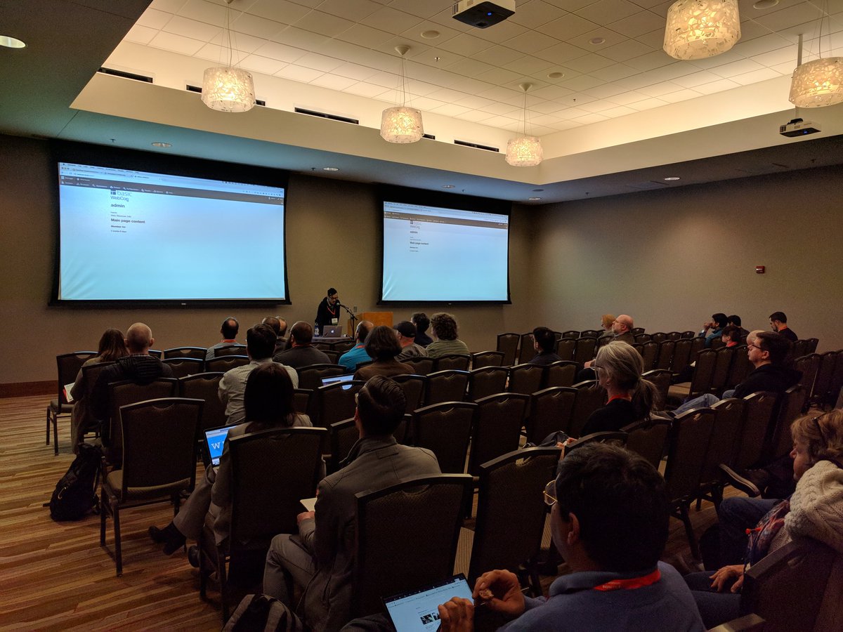 jedwillard's tweet photo. Live demo alert! @briangervais is going big at #uofiwebcon with our @Drupal peeps! https://t.co/MZ1DXbtzVP