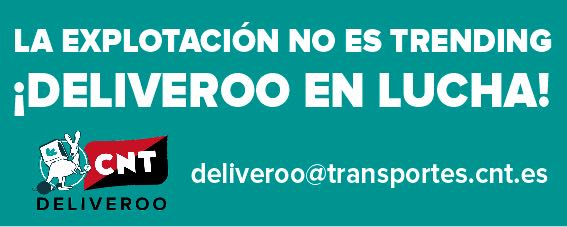CNTsindicato's tweet photo. CONTRA LA EXPLOTACIÓN COLABORATIVA | La sección sindical @Deliveroo_CNT denuncia que Deliveroo despide a un trabajador en Madrid para evitar hacerle fijo y tras haber presentado quejas https://t.co/VQnEtzlMkG https://t.co/41m5f4ScEg
