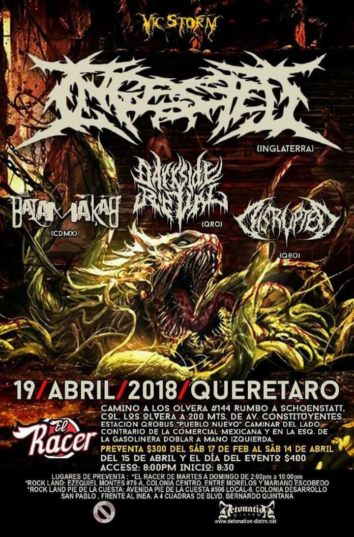 QrockMusic's tweet photo. Otro gran concierto con @Ingested #disrupted #DarksideRitual y #balamakab https://t.co/tCIkF61OB7