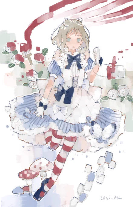 @Hetalia_1daw #APHワンドロ版深夜創作60分一本勝負
リヒテン/不思議の国のアリス(遅刻組) 