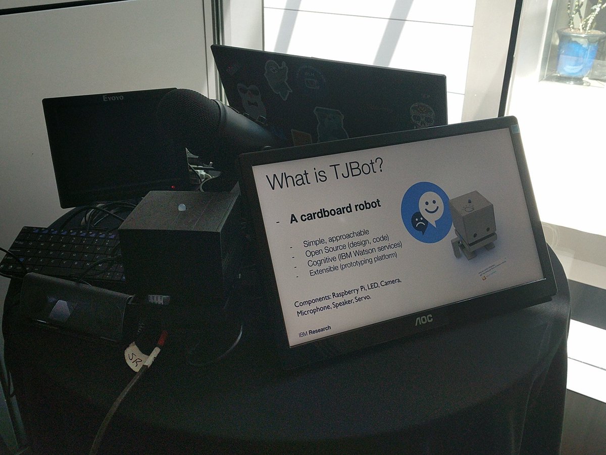 floresam90's tweet photo. How many robots do YOU know? Stop by the IBM table at #ITMod18 and get to know TJBot, IBM's open source robot kit. https://t.co/20JVKsPvSB