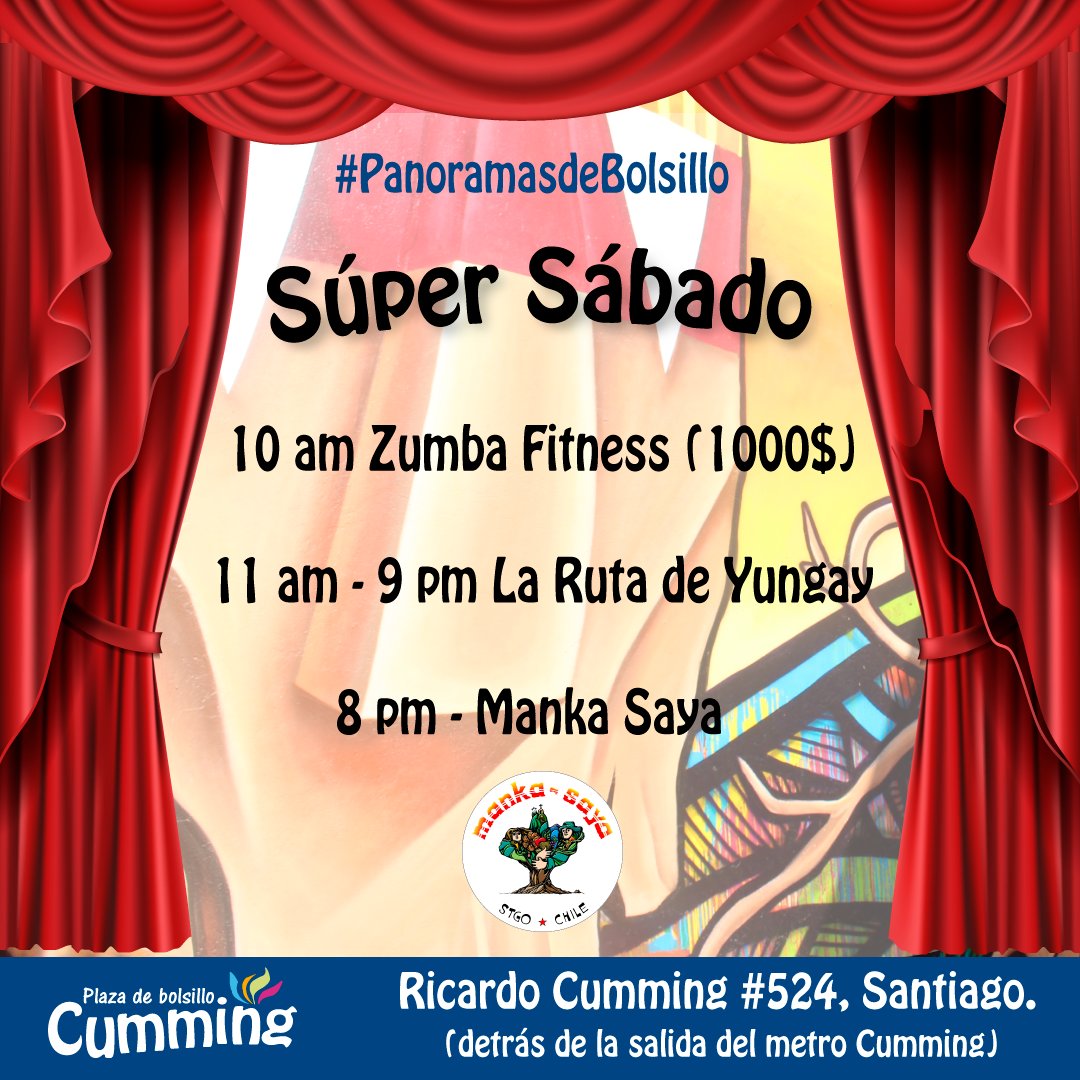 ¡Este sábado 7 de abril! Actividades todo el día y cerramos con exclusiva música en vivo a cargo de MANKA SAYA, ganadores del premio pulsar 2016 categoría "Difusión de los Pueblos Originarios".

> Comparte y disfruta de nuestros #panoramasdebolsillo 😎