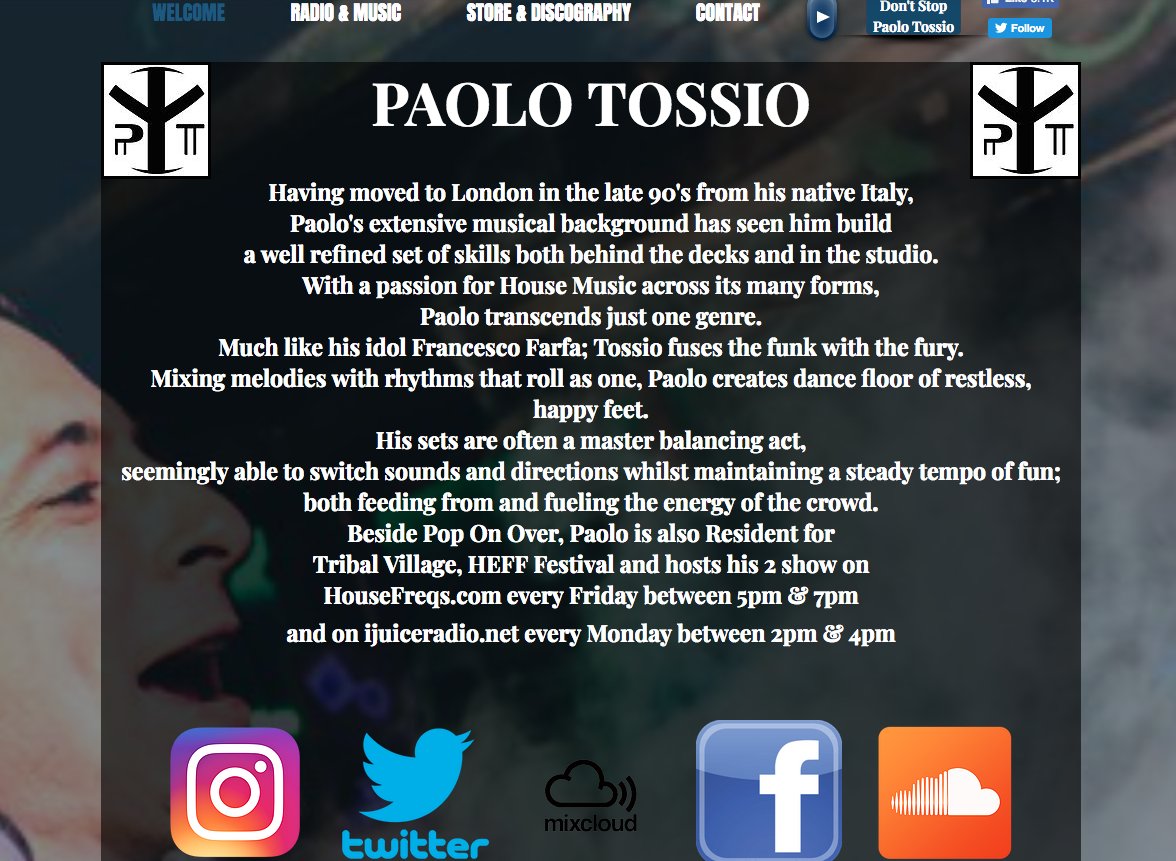 paolotossiodj's tweet photo. Website coming soon!!! #workinprogress #exclusive #PaoloTossio #DJ #musicproducer #NoLimits
#housemusic #TechHouse #technomusic #radioshow #podcasts #Event #gigs https://t.co/8YD3OdWR8A