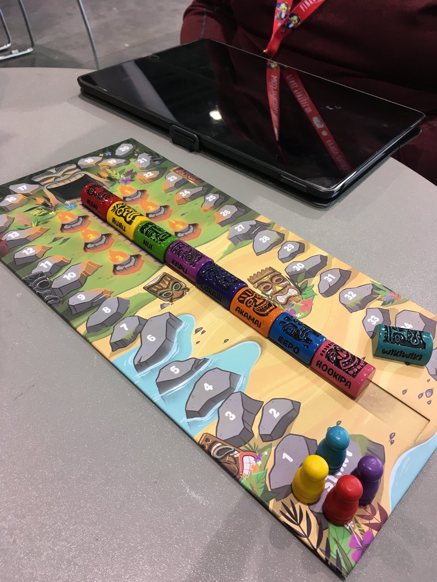 Hanging in unpub at #pax checking out a game of Tiki Topple