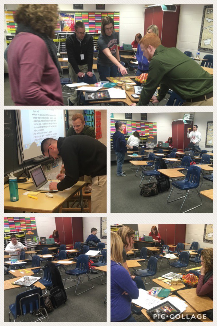 Mrs_Brando_math's tweet photo. Teacher escape room at our PD day! #teachingisfun #communitybuilding
#MiltonPride https://t.co/pcZtijcNCu
