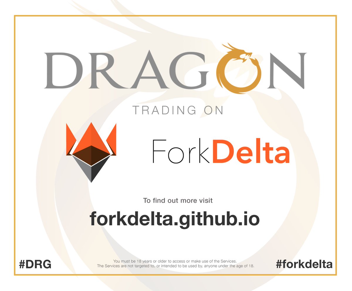 dragoncoin's tweet photo. Dragon Coin trading on ForkDelta. 
For more info visit https://t.co/9l7PmMTJhX

#DRG #DragonCoin #ForkDelta #Blockchain #Sports #Gaming #Entertainment #Innovation #DRGTOKEN #DRAGONTOKEN https://t.co/TRA9VWVfly