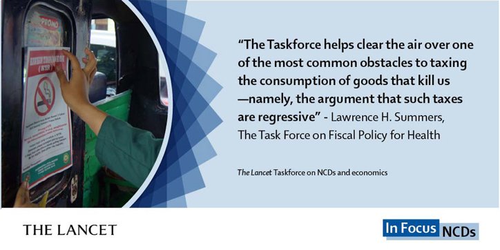 New research published by <a href="/TheLancet/">The Lancet</a> shows taxes can produce major health gains. Important insight as our own Task Force on Fiscal Policy for Health explores the policies that will make the biggest difference. mikebloom.bg/2GA8QCF