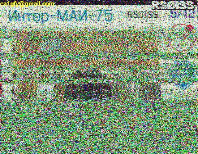 ISS images of 03/04/2018 with Icom-IC2410 and antenna mobile 1/4
