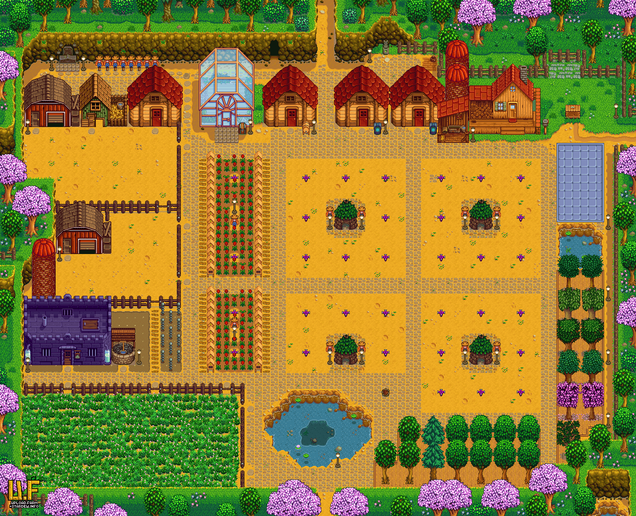 ゆーりゃん スターデューバレー 牧場の完成形はこんな感じにしたい 養蜂箱 のためのメープルシロップ と醸造樽 のためのオークの樹脂 とクリスタラリウム のための電池 が足りない T Co Uiqqrzp1qa Twitter