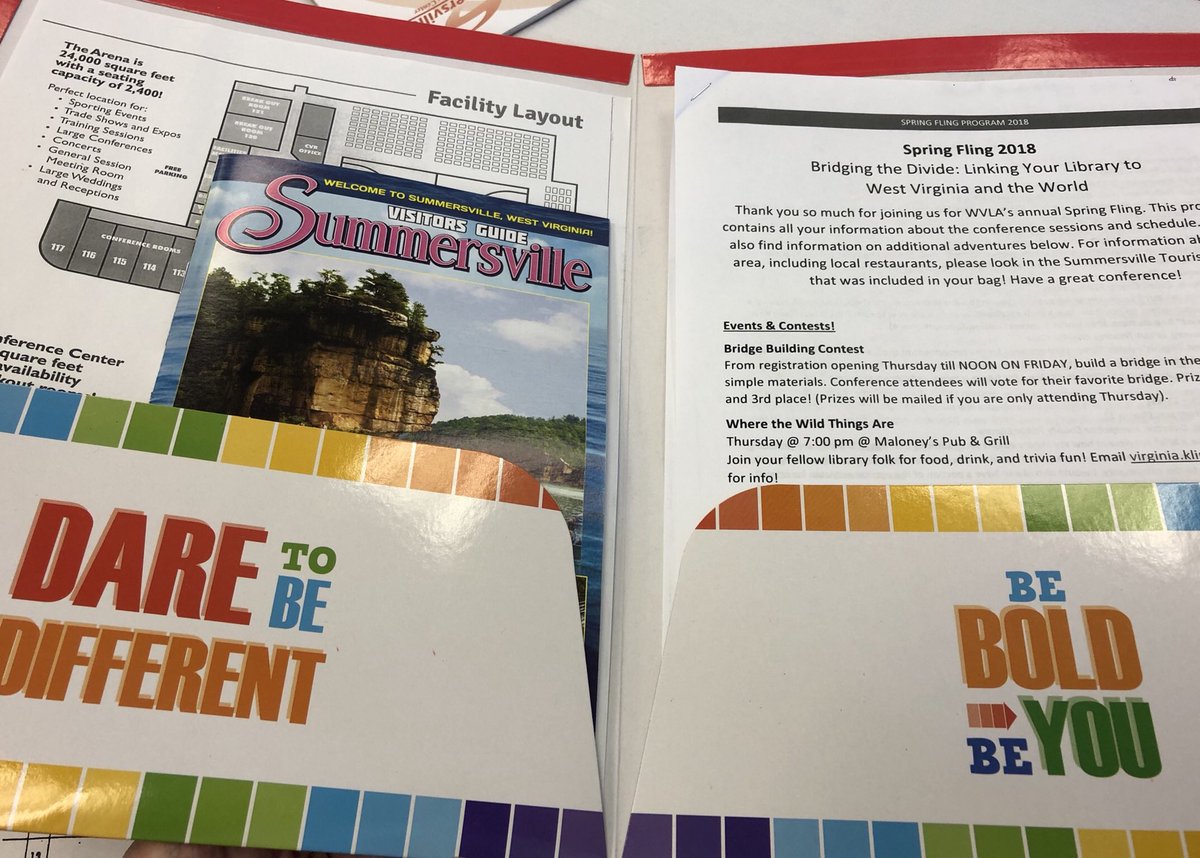 WestVirginiaLib's tweet photo. We’ve been so busy we haven’t had a chance to post! Bridging the Divide: Linking Your Library to West Virginia and the World  #WVLASpringFling #SpringFling2018 https://t.co/yZj4KHN7ZJ