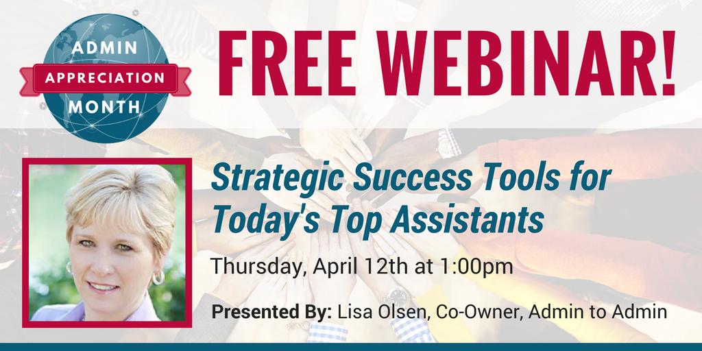 ❗ Don't miss this! We're hosting 2 FREE WEBINARS this April in celebration of #AdminMonth. 🤩 Our first free webinar (hosted by <a href="/LisaOlsen/">LisaOlsen</a>) is just a week away. ➡️ Register now: j.mp/2G4tWsC