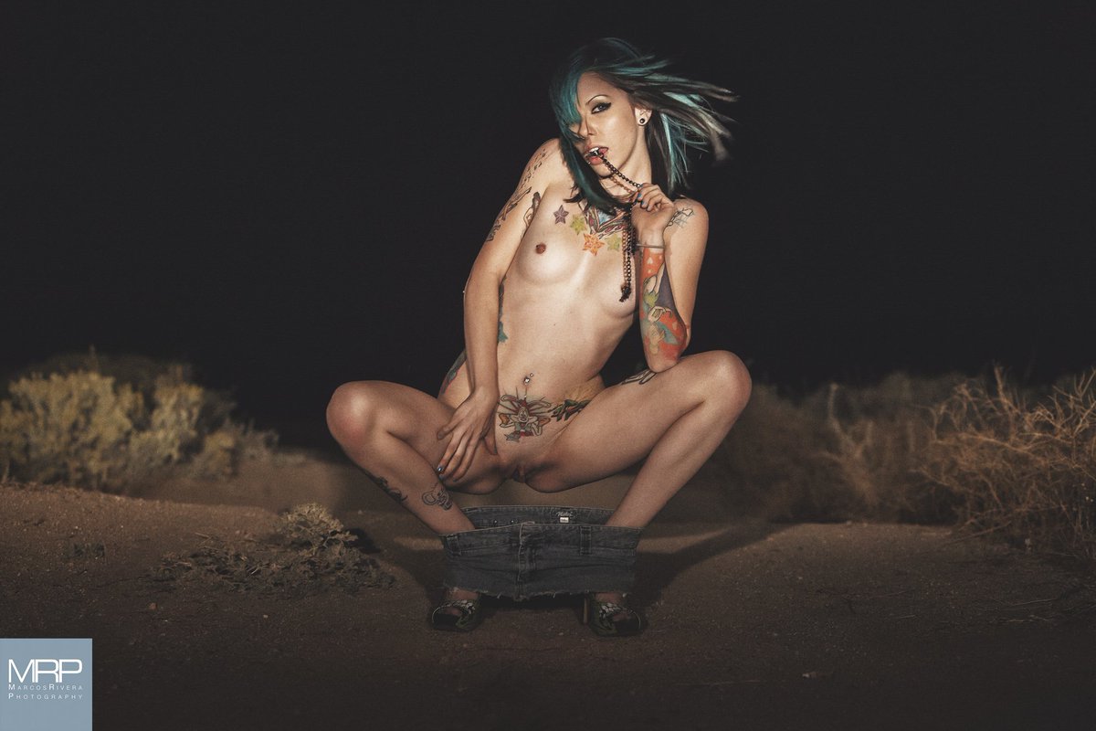 Sometimes you are scouting for a place to shoot after sunset in the high desert. It's cold, but your model is <a href="/KrystaKaos/">Krysta Kaos</a> and you have functioning high beam headlights and she's got nipple clamps... READY, SET, GO! (circa 2010)
