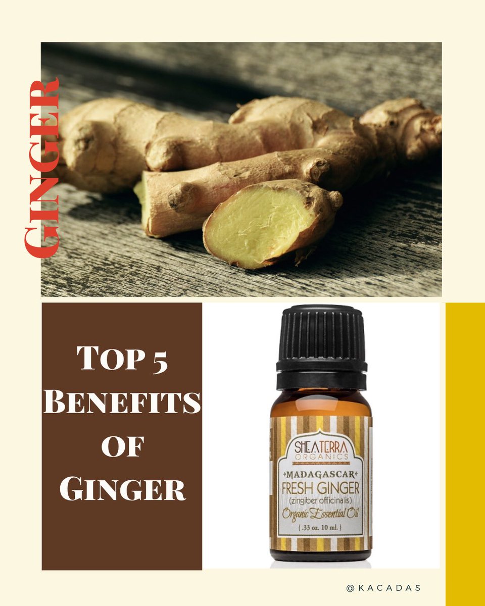 kacadas's tweet photo. Don’t miss today’s blog: Top 5 Benefits of a Ginger! #SheaterraOrganics #EO #GingerEO #GingerEssentialOil #EssentialOils  #Aromatherapy #GreenBeauty #NaturalProducts #NaturalHealth #NaturalRemedies #AlternativeMedicine #NaturalHealing https://t.co/L0Kidcii4I https://t.co/7dbyCVCfOH