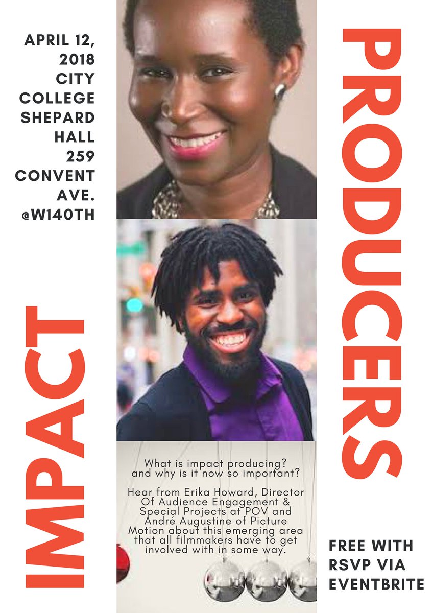 DocForumCCNY's tweet photo. Get Ready for Impact (words no one wants to hear ever!) But let's add Producer to the end to soften the blow. Next Week a Panel with Impact Producers. Erika and Andre will tell us...What Do They DO? https://t.co/77Mkn1Gwb6