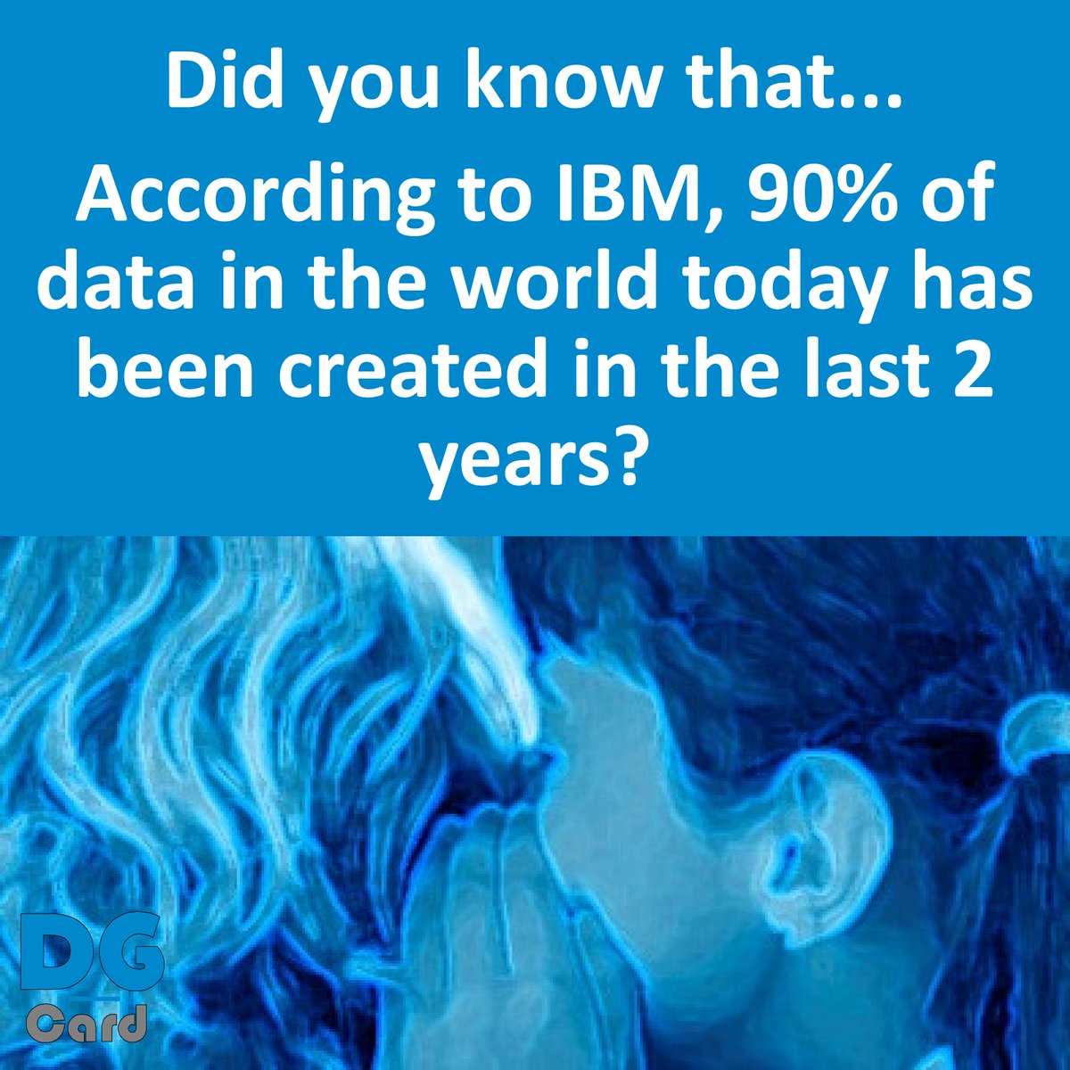 DG_Card's tweet image. @DG_Card Did you know that, according to IBM, 90% of data in the world today has been created in the last 2 years? #Business #Data #IBM Source: mediapost.com/publications/a…