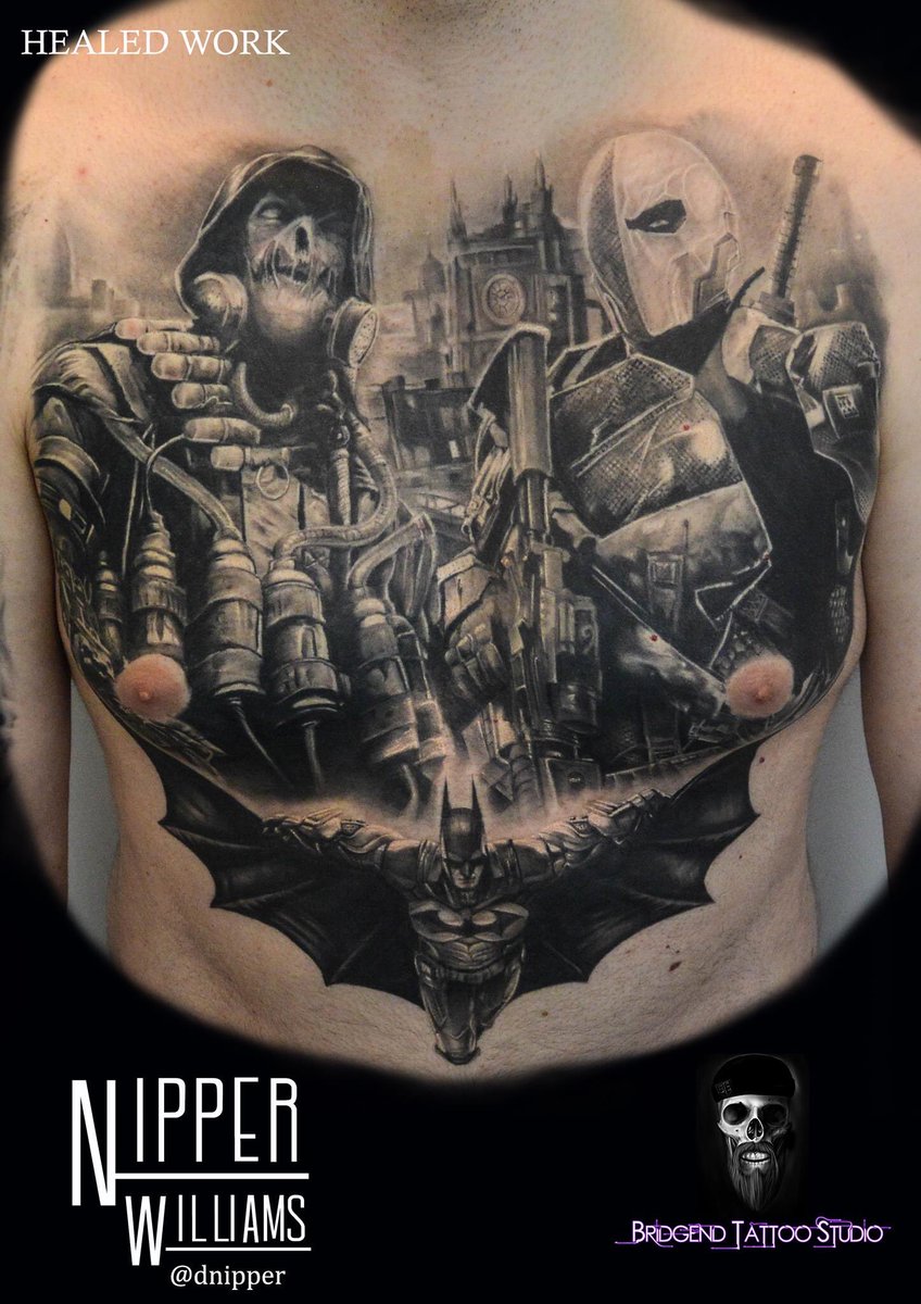 X \ BridgendTattoo على X: "By Nipper Williams #arkham #Batman #tattooed #INKED #TATTOO #tattooartist @BatmanArkham #chesttattoo https://t.co/UwyGMOhMbm"