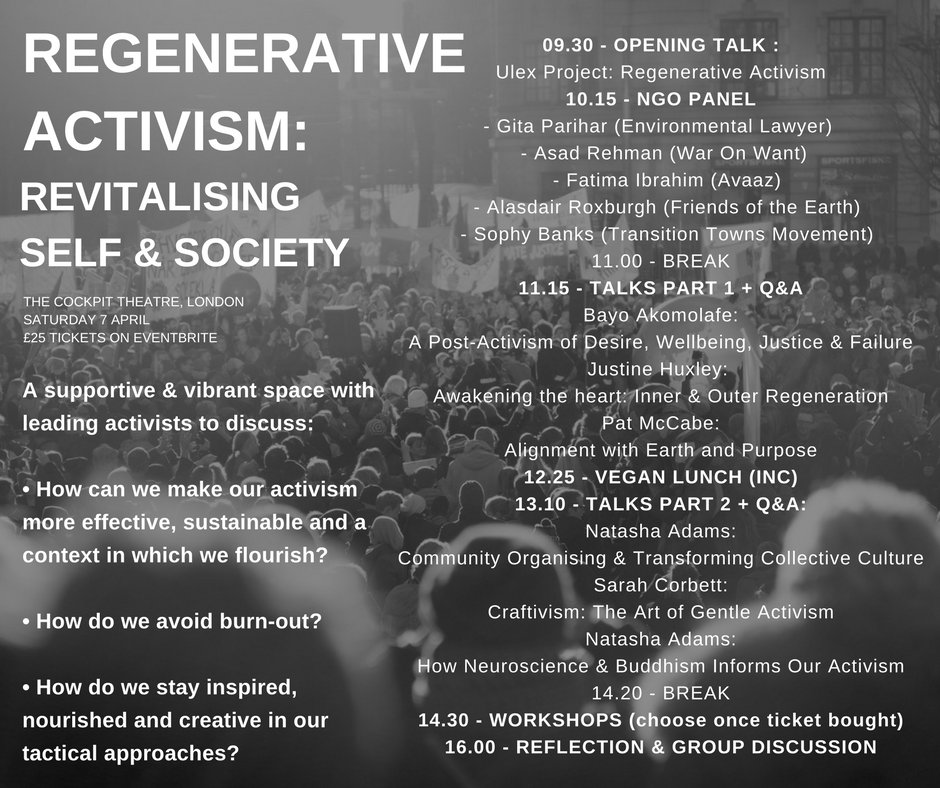 cockpittheatre's tweet photo. A full day of #activism this Saturday! join @advayainitiativ 
 and #UlexProject fora day of presentations, discussions &amp; workshops bringing together leading activists &amp; change makers from across the UK &amp; beyond 
#change #activist #talks #londonactivism
https://t.co/Wy1pe5JtNb https://t.co/dskFlyAkHL