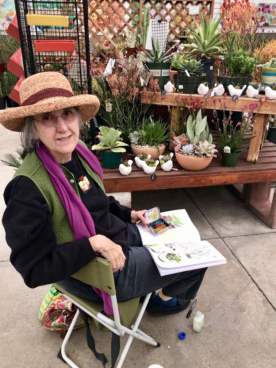 Echters's tweet photo. The Denver Hillside Artists are here, sketching and painting today. They enjoy the variety of subjects in the greenhouse. We hope the plants are good models for them. https://t.co/APW6K4mbTj