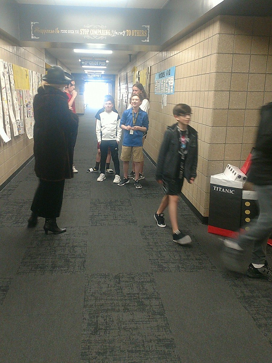 TimHayden18's tweet photo. It's Break out time! Students from @kacybookout &amp; @hawkinsh23 class are trying to solve 6 critical thinking problems in time to break out and survive the sinking of the Titanic! Welcome aboard passengers and good luck! https://t.co/KgyCu1DZjL