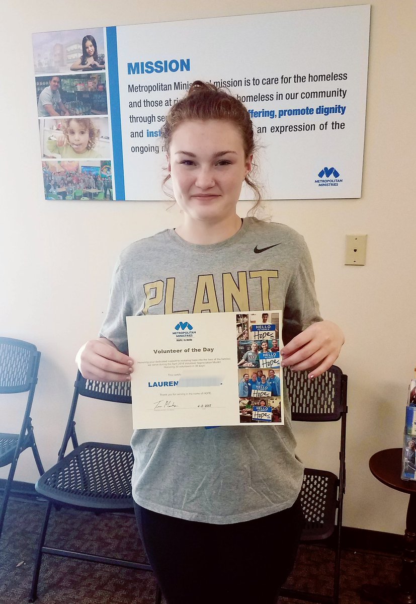 MetroMaria1972's tweet photo. Today we are celebrating our Volunteer of the Day, Lauren! Lauren served with us as a Teen Intern last summer in @MetroMinistries Promiseland. She enjoyed herself so much that she extended her internship throughout the school year! Thank you, Lauren, for serving to #BeHope! https://t.co/joNwnAT8VE