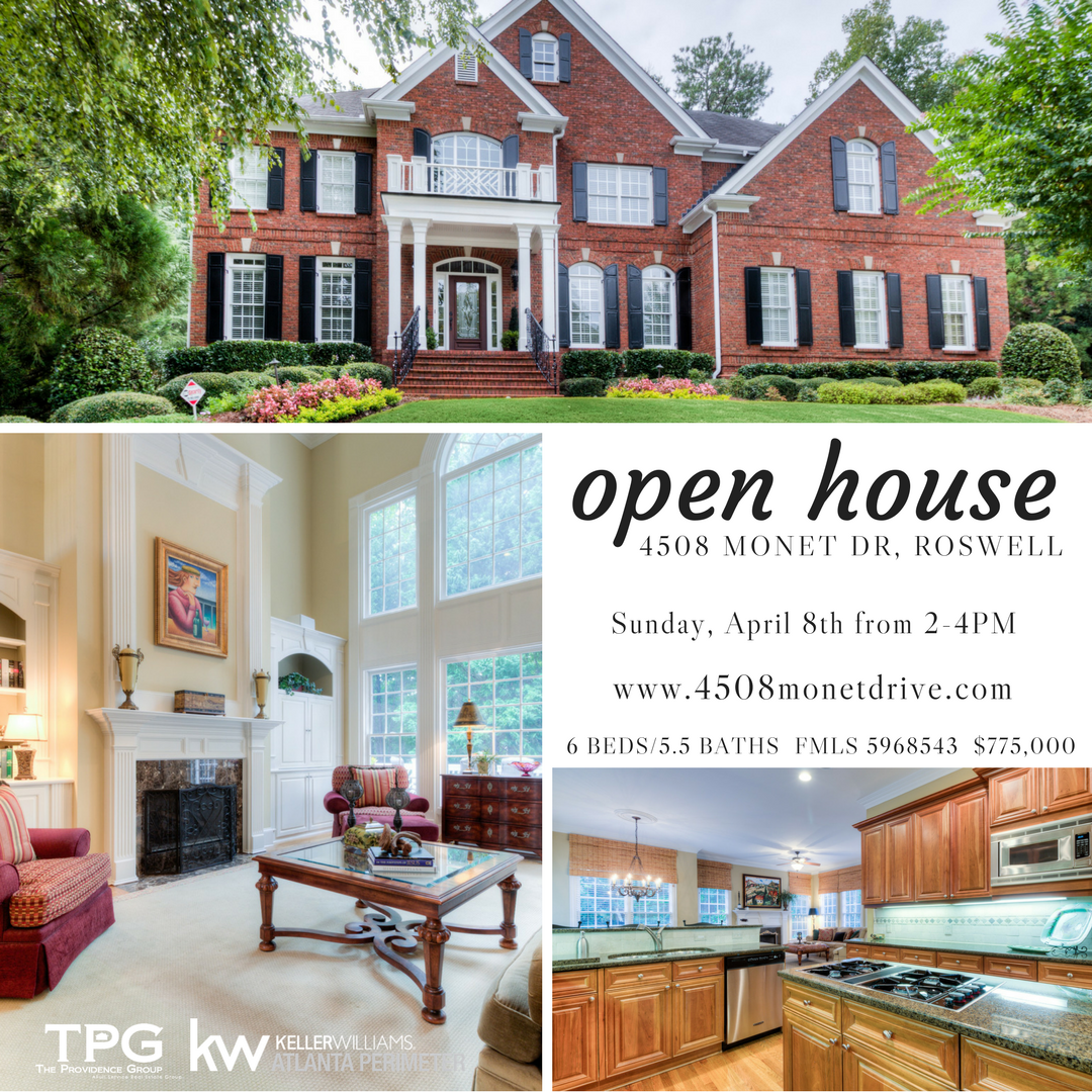 providencegroup's tweet image. Open House this weekend, Sunday, April 8th from 2-4PM. 4508 Monet Drive, Roswell. buff.ly/2uOoXHz #tpgatlanta.com #monetdrive #openhouse