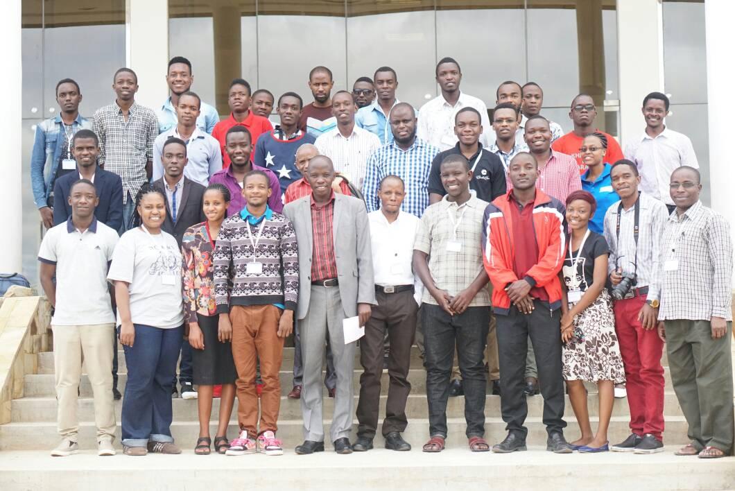 pythontz's tweet image. Professor Msele and Professor Anatory provide a speech during the Training #Tanzania #pythontz #IndabaX #PytzMLS2018