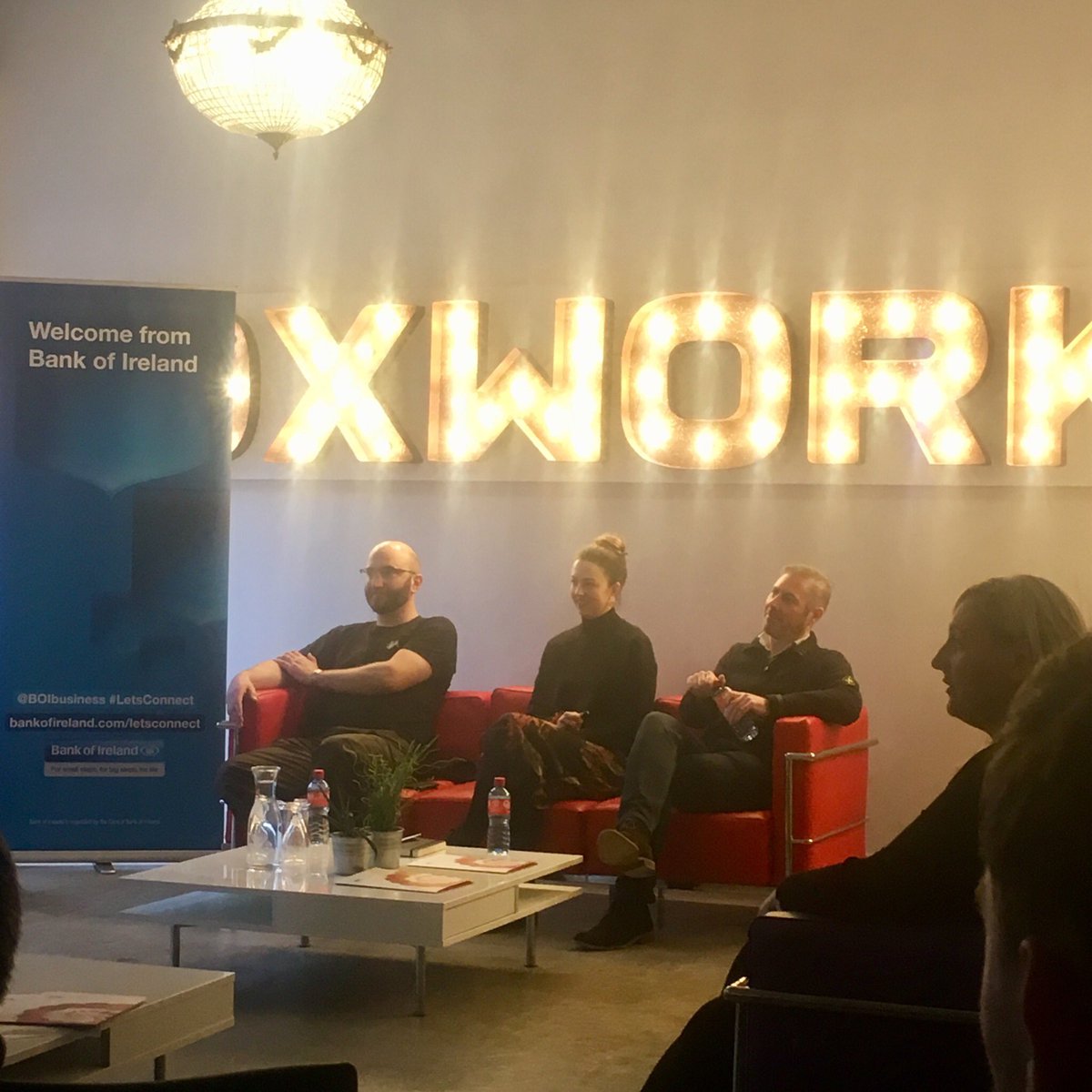 PatCarroll_1's tweet photo. 🚀 @Laura_Mellett &amp;  @BoxWorksCoWork founder Flash launch the 1st STEAMworks event with @moranste &amp; @ReubenGodfrey discussing all things Blockchain here in Waterford’s great co-working space - supported by Bank of Ireland  #boistartups https://t.co/7KKnFOwvOn