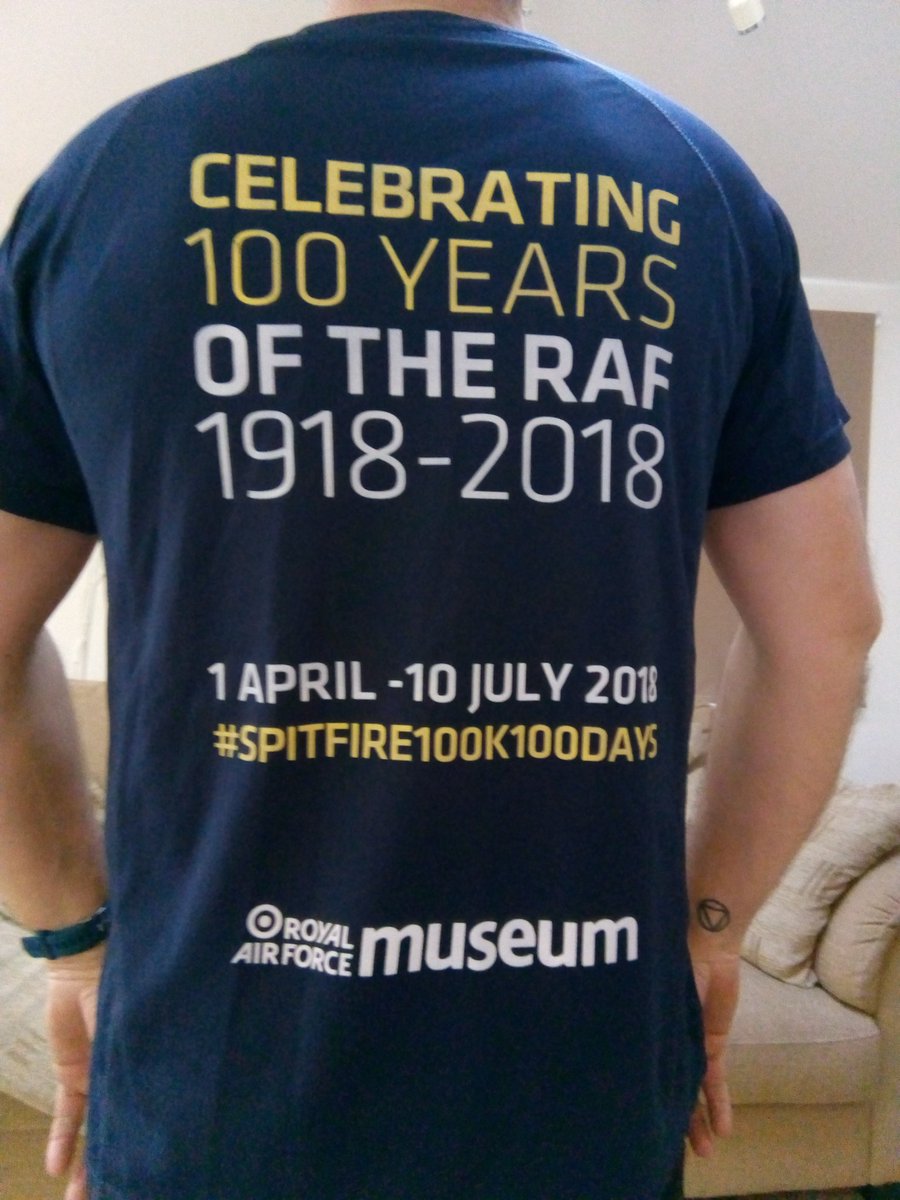 Day 2 of my #Spitfire100k100days challenge. Loving my @RAFMUSEUM top. #wornwithpride #RAF100