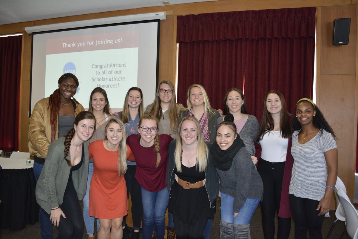 RegisCollege_MA's tweet photo. Congratulations to the scholar-athletes honored at today's luncheon for academic success! Attendees enjoyed a Q&amp;A with @goregispride young alumni including Renato Rosas, @RegisMSOC asst coach, Samantha Salamone, a @MersiEyeCenter nurse, and Michael Beluch, a @TuftsDental student! https://t.co/BThHXQendE