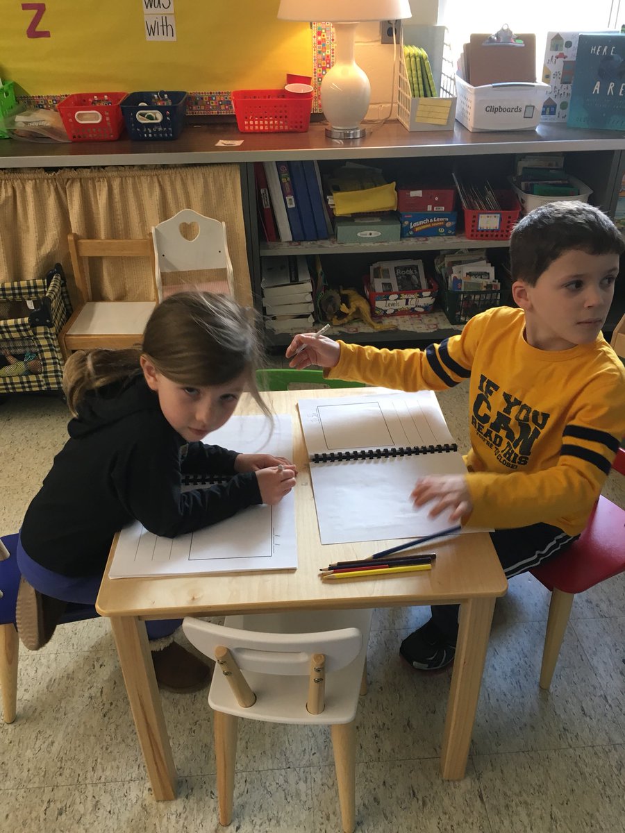 MsStocker2's tweet photo. What a fun matching activity to find out who our new writing partners would be! Thanks for the idea @MsDeMaioCMS 😊 Ks had fun picking their new writing spots around the room !! ✏️ @TraKeilty https://t.co/tIpQpzRITJ