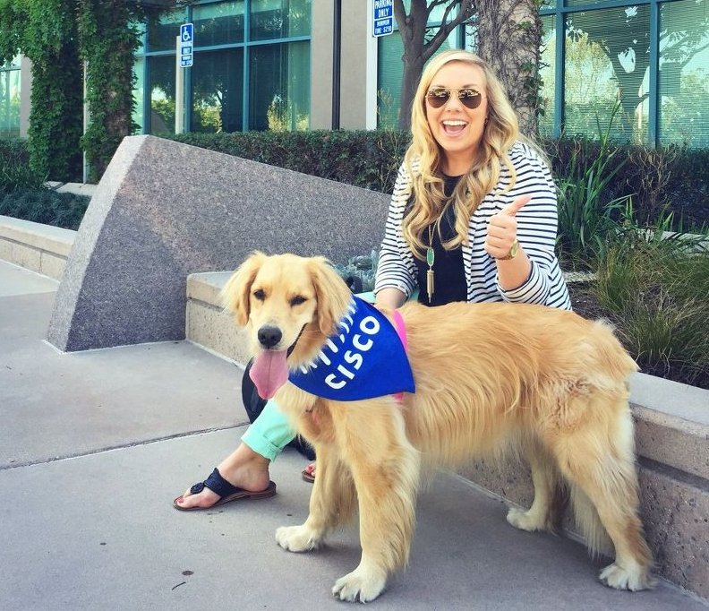 Proud of my daughter Heather @htceran and grand dog, Maddy, for representing Cisco in this <a href="/Glassdoor/">Glassdoor</a> article on companies with great benefits    bit.ly/2Hc3BpS