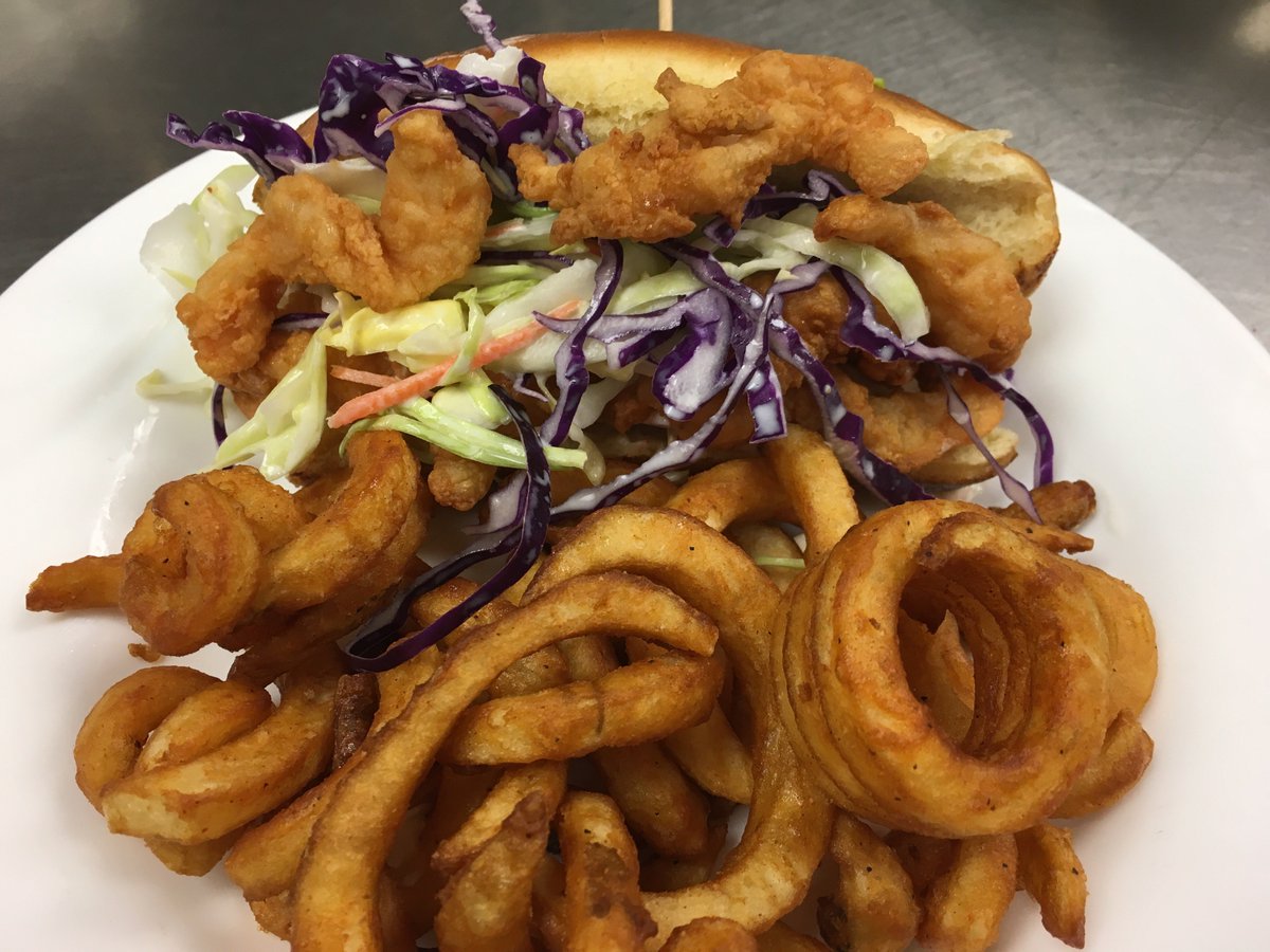 Shrimp Po Boy On Brioche Bun 
For Lunch <a href="/beachsidedining/">Beachside</a> #shrimp