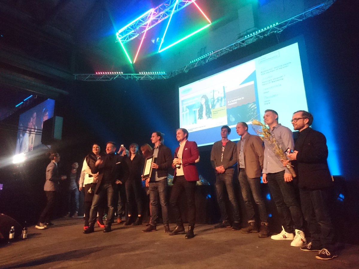 My Helsinki palkittiin parhaana verkkopalveluna! Onnea kaikille projektissa mukana olleille! #GrandOne #digiarki #myhelsinki