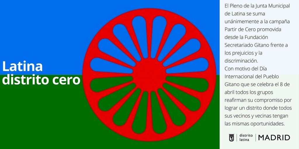 JMDLatina's tweet photo. Ya somos un #DistritoCero . El #Pleno de #DistritoLatina se suma a la campaña #PartirdeCero 🅾 este #8deAbril #DiaPuebloGitano .
Comprometidas/os contra los prejuicios y la discriminación.
@gitanos_org @gitanos_org_MA https://t.co/6hBCpMsxGO