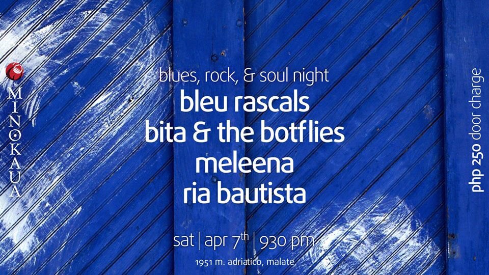 TOMORROW!!! Apr7 <a href="/theminokaua/">The Minokaua</a> - <a href="/TheBotflies/">BATB</a> <a href="/BleuRascals/">Bleu Rascals</a> #Meleena <a href="/riabautista_/">Ria Bautista</a> 9PM. P250w/1drink. :)))))