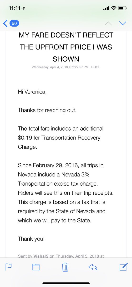 Veroni135's tweet photo. I tired to resolve this matter with  @uber @Uber_Support this is extremely misleading when you say your charging one price and charge different. This is basically bait switch with pricing. https://t.co/hPFPKINp6b