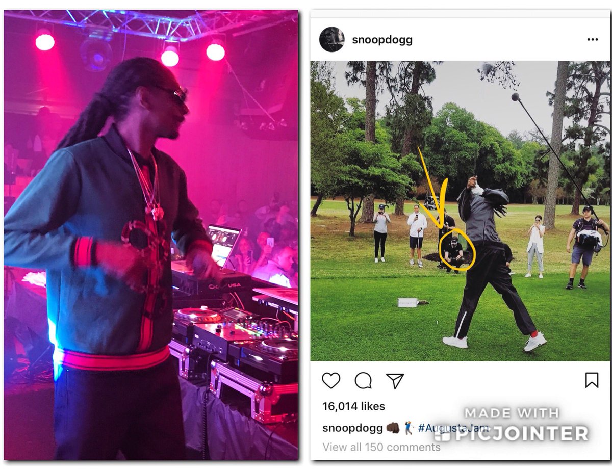 brendanhavens's tweet photo. #TBT to my #MastersWeek last year with @SnoopDogg. On stage and on Instagram. #AugustaJam https://t.co/Etb3SqJ8ry