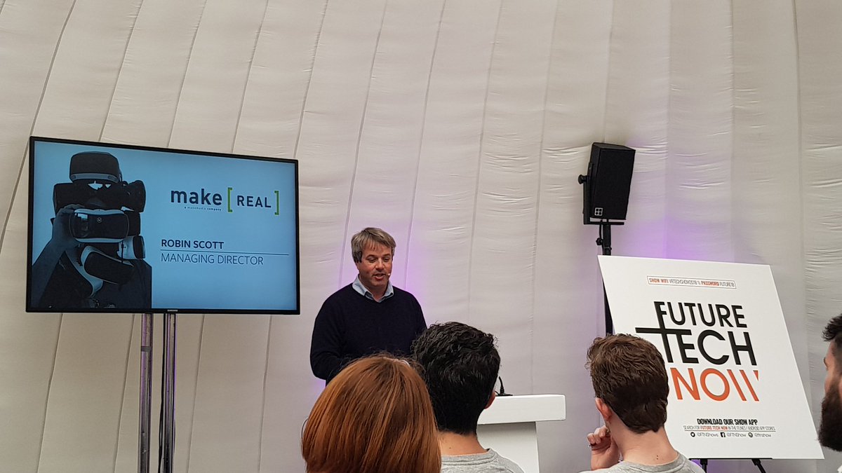 This is Robin Scott of @MakeRealVR giving a brilliantly insightful talk at <a href="/FTNSHOWS/">FutureTechNow</a> on the real thoughts and processes in how to make a quality successful #VR application.

#education #technology #edtech #electrical