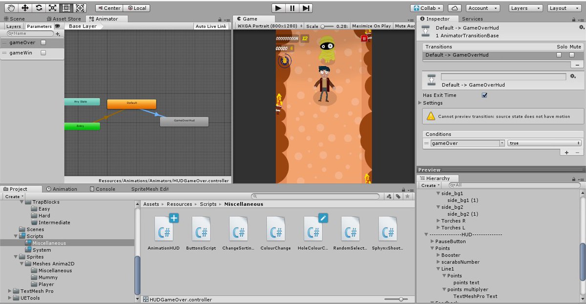 adrielom23's tweet photo. Let's set up the animator, shall we?π€ #animation #animator #UX #unity #ideias #indieDev #coding #OneManStudio #Runner #Egypt #gamedevelopment #Unity3d #IndieGameDev #indiedev #gamedev #Runmses #GameDesign #design #characterDesign #scripting https://t.co/exLhQltRtJ